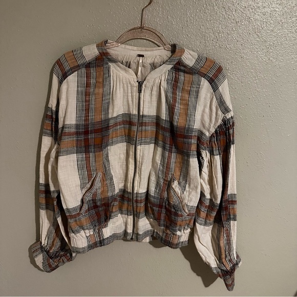 Free People Mattie Plaid Bomber Jacket - Picture 6 of 11